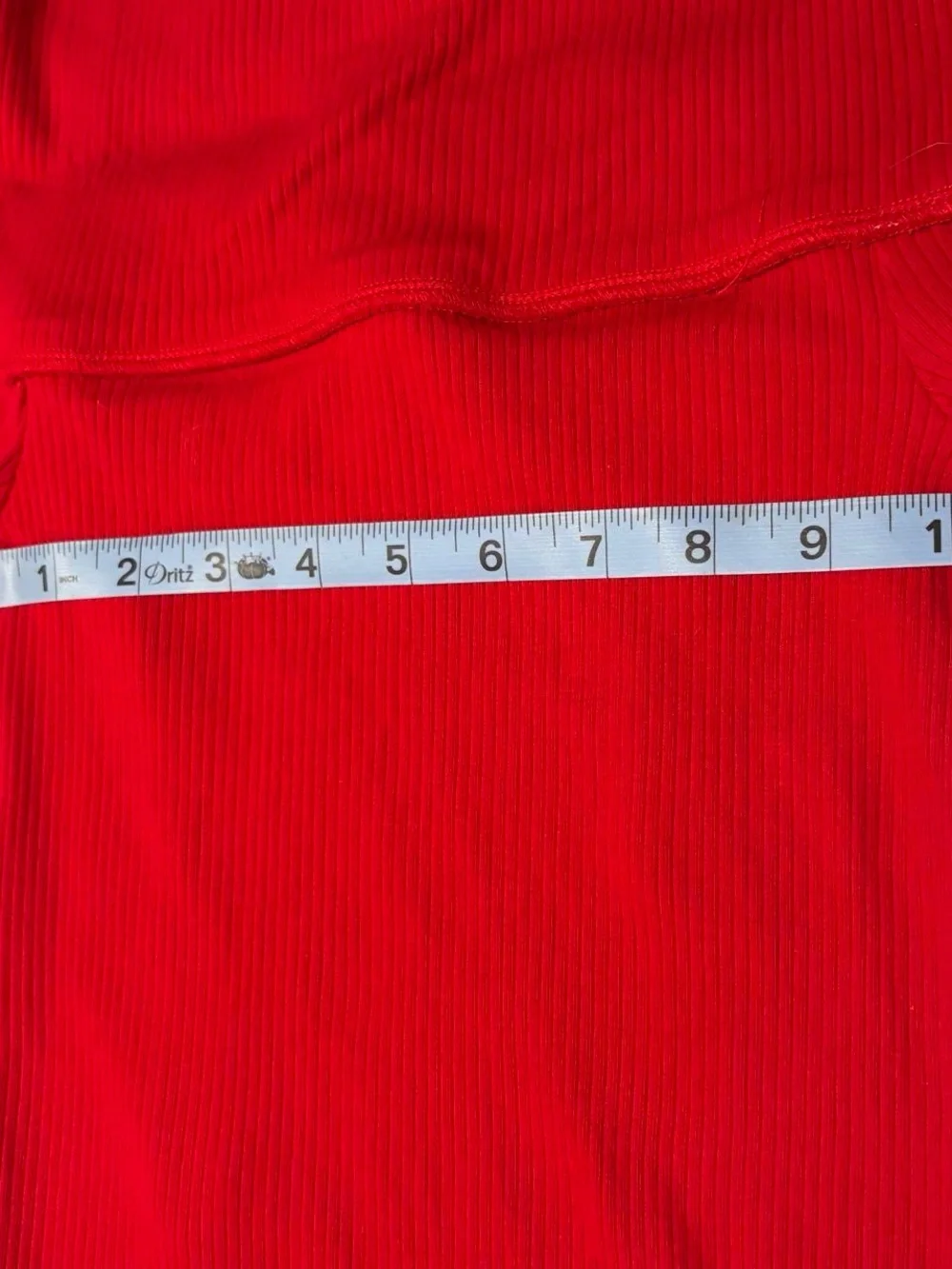 Off-Shoulder Ribbed Red Women’s Top - Picture 5 of 6
